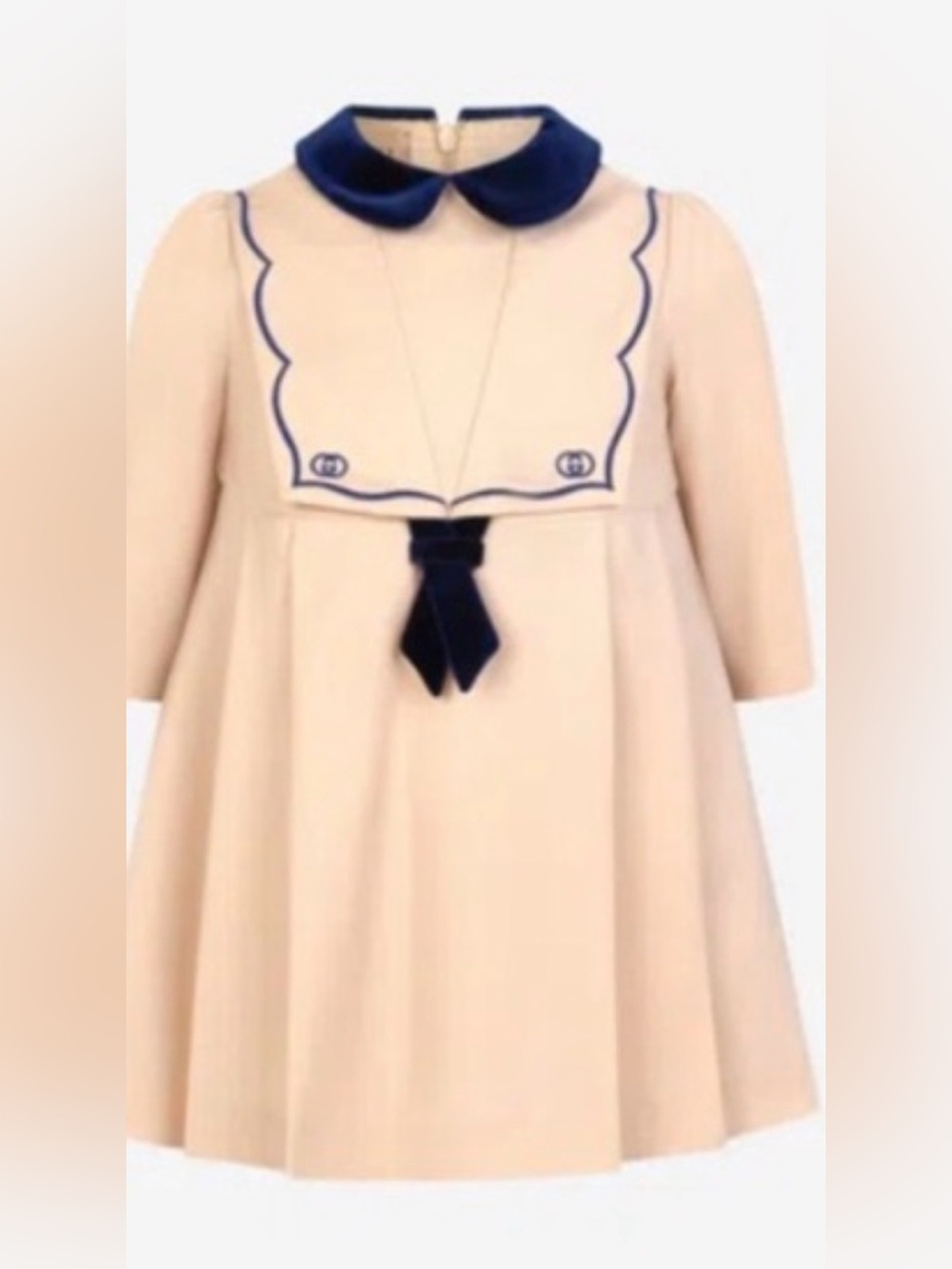 ❌SOLD❌ $748 Gucci beige pleated gg dress Sz. 8